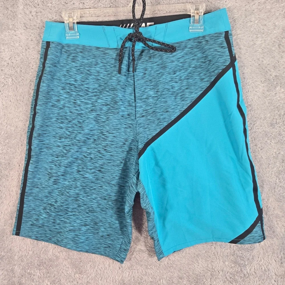 American Eagle Mens Turquoise Blue Space Dye Board Shorts Swim Trunks Size S